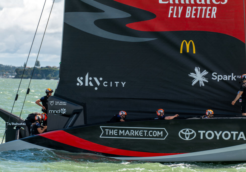 MND NZ logo on ETNZ boat